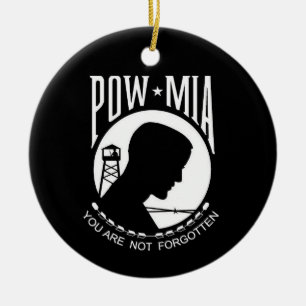 De Cerâmica Ornamento tomado partido dobro do KRW POW/MIA