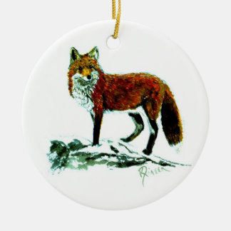 De Cerâmica Ornamento tomado partido dobro vermelho do Fox