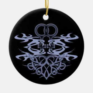 De Cerâmica Ornamento tribais lésbicas do costume do coraçã