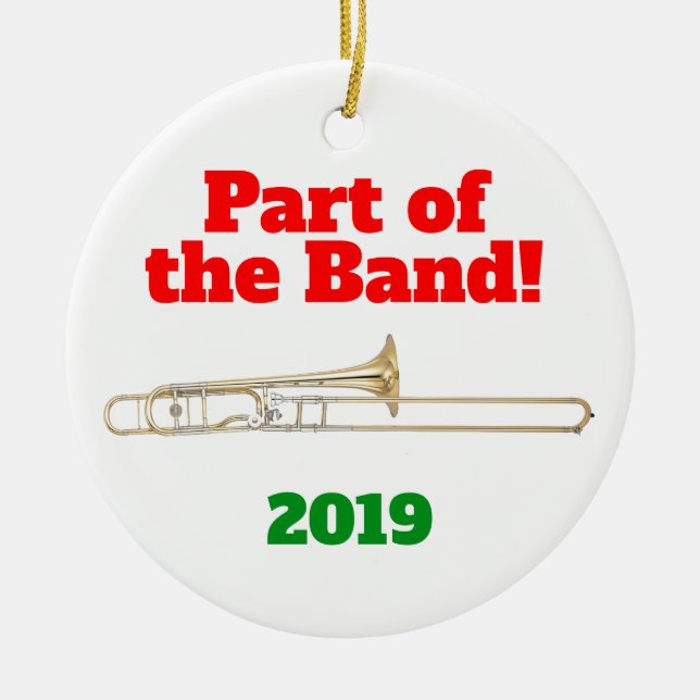 De Cerâmica Ornamento Trombone Parte da Banda (Frente)