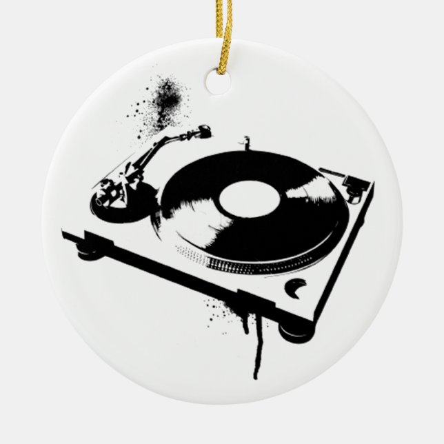 De Cerâmica Ornamento Turntable do DJ Deejay | Presentes para  (Frente)