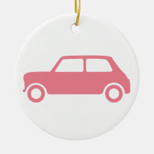 De Cerâmica Ornamento Verdadeiro Mini Cooper Rosa - Centrado