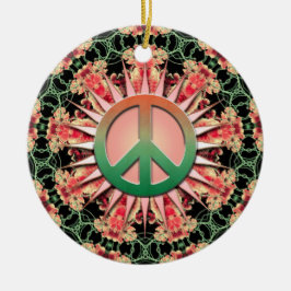 De Cerâmica Ornamento verde coral da paz da lembrança do