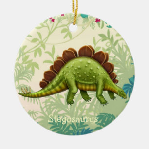 De Cerâmica Ornamento verde do dinossauro do Stegosaurus