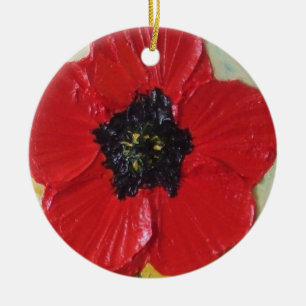 De Cerâmica Ornamento vermelho alto da papoila