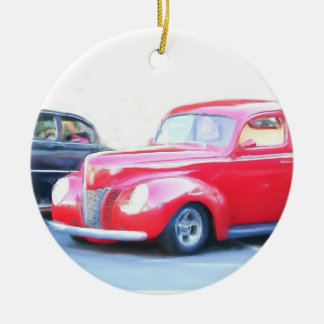 De Cerâmica Ornamento vermelho clássico do carro