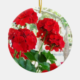 De Cerâmica Ornamento vermelho da flor dos gerânio