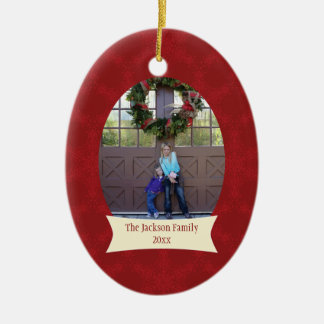 De Cerâmica Ornamento vermelho da foto do feriado do Natal dos