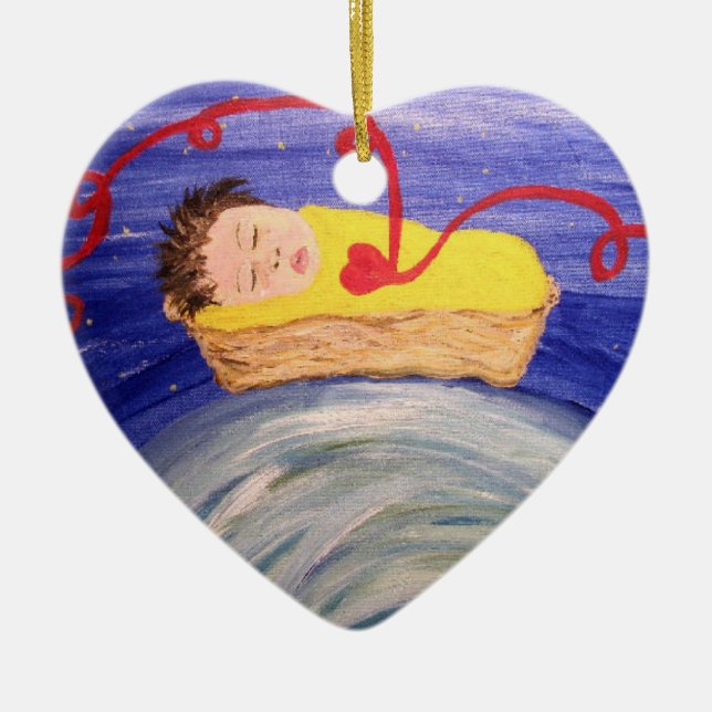 De Cerâmica Ornamento vermelho da linha da adopção (Frente)