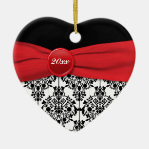 De Cerâmica Ornamento vermelho e preto da lembrança do Natal