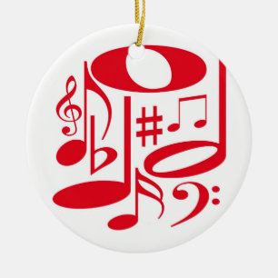 De Cerâmica Ornamento vermelho musical