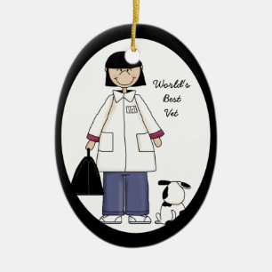 De Cerâmica Ornamento Veterinário da Melhor Mulher