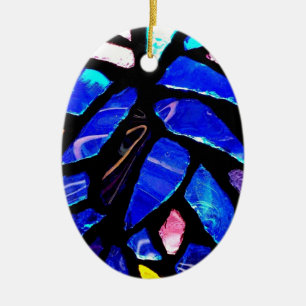 De Cerâmica Ornamento 'Vidro Azul'