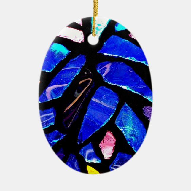 De Cerâmica Ornamento 'Vidro Azul' (Frente)