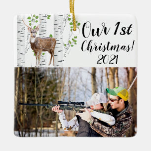 De Cerâmica Ornamento XMAS Personalizado Deer Doe Buck Woodlan