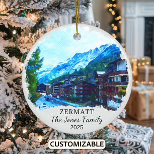 De Cerâmica Ornamento Zermatt Personalizado, Suiça