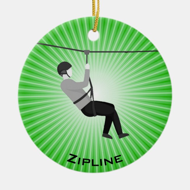 De Cerâmica Ornamento Zipline Personalizado (Frente)