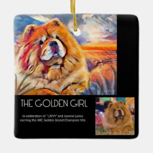 De Cerâmica OURO GIRL personalizado para ornamento cerâmico Jo