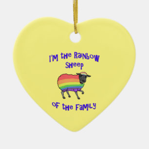 De Cerâmica Ovelha arco-íris do ornamento cerâmico da família
