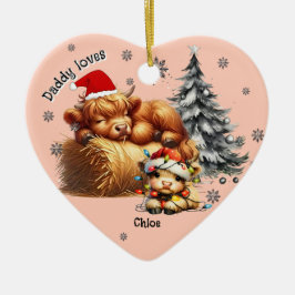 De Cerâmica Pai ama seu filho ornamento personalizado