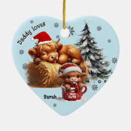 De Cerâmica Pai ama seu filho ornamento personalizado
