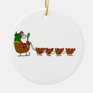 De Cerâmica Papai Noel e ornamento das galinhas