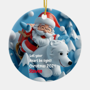 De Cerâmica Papais noeis e Ornamento Personalizado do Urso Pol