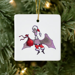 De Cerâmica Papais noeis, ornamento cerâmico quadrado Bat