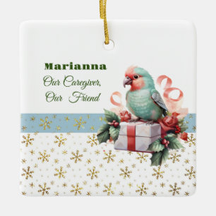 De Cerâmica Pássaro e presentes Blue Cuidador Ornamento Quadra