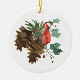 De Cerâmica Paz na Natureza Ornamento Personalizado do Natal