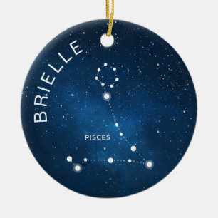 De Cerâmica Peixes Dotação Zodiac Personalizada por Ornamento