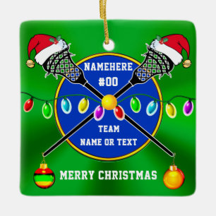 De Cerâmica Personalizado, Ornamento Lacrosse para Meninos e R