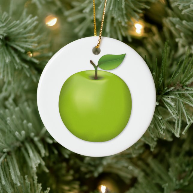 De Cerâmica Personalizar o Ornamento da Apple Verde (Árvore)