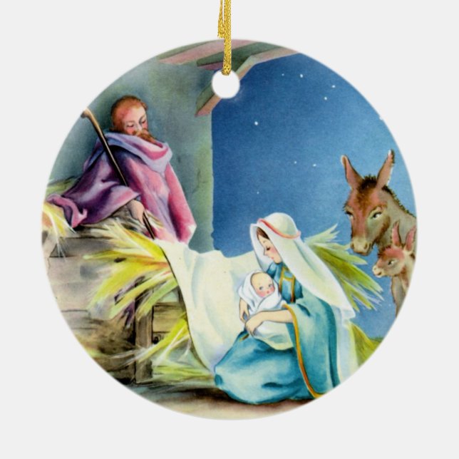 De Cerâmica Personalize o ornamento religioso do tema (Traseira)