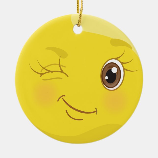 De Cerâmica Pisc a namoradeira Emoji o ornamento amarelo (Frente)