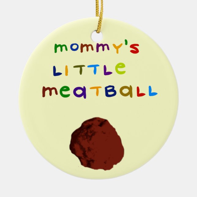 De Cerâmica Pouco ornamento personalizado Meatball da mamã (Frente)