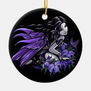 De Cerâmica "Pouco" ornamento violeta azul da fada da