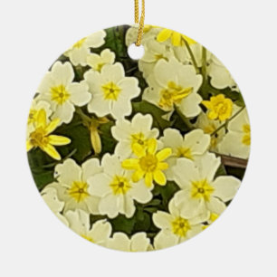 De Cerâmica Primavera Primroses — Ornamento Cerâmico