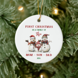 De Cerâmica Primeiro Natal Como Ornamento Familiar