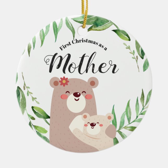De Cerâmica Primeiro Natal como um ornamento da mãe (Frente)