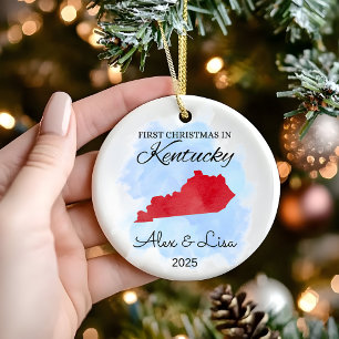 De Cerâmica Primeiro Natal no Ornamento do Estado do Kentucky