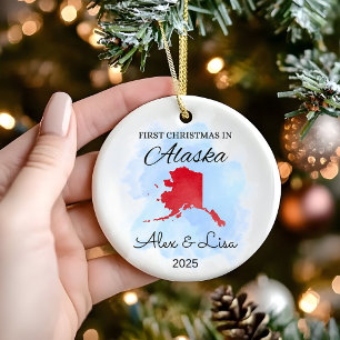 De Cerâmica Primeiro Natal no Ornamento Estadual do Alasca