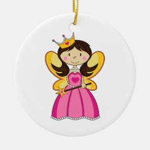 De Cerâmica Princesa feericamente com ornamento da varinha