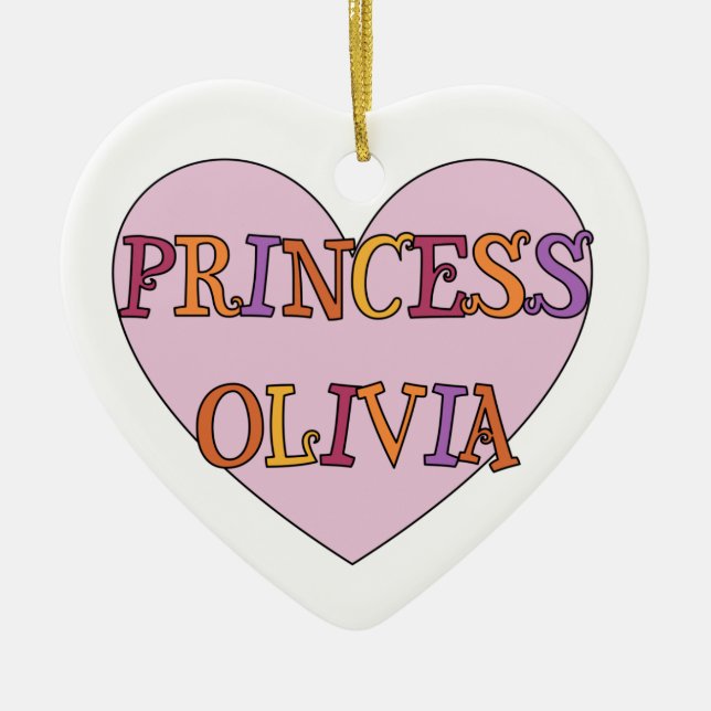 De Cerâmica Princesa Olivia Ornamento (Frente)