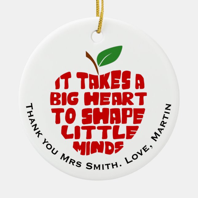 De Cerâmica Professor obrigado seu Ornamento em Círculo (Frente)