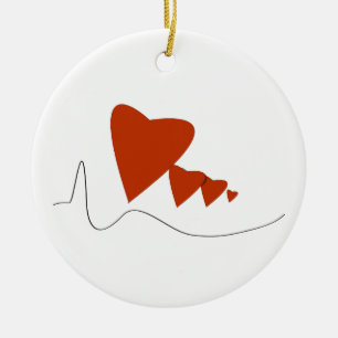 De Cerâmica Pulsação do coração - ornamento - customizáve