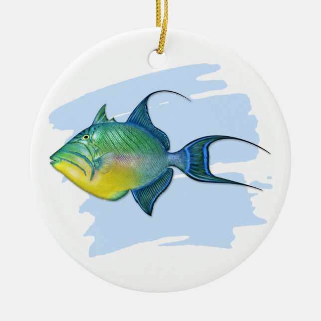 De Cerâmica Rainha Triggerfish, ornamento cerâmico (Frente)
