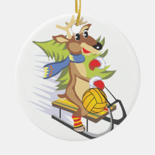 De Cerâmica Rena do pólo aquático com ornamento da bola