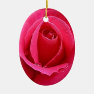 De Cerâmica rosa vermelha Ornamento Romântico Rosa