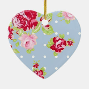 De Cerâmica Rosas no Ornamento Azul
